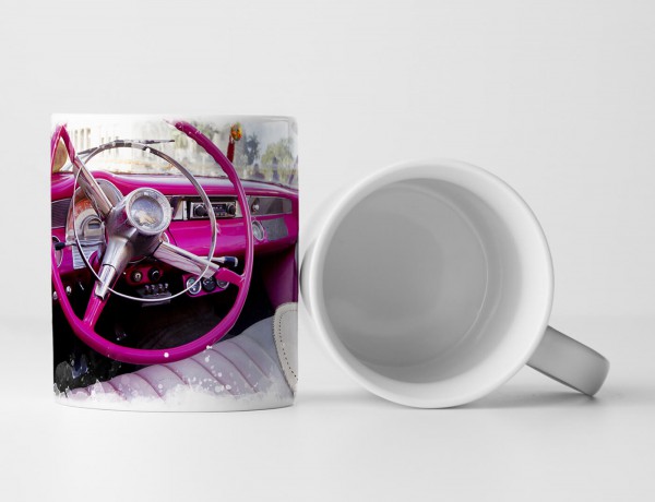 Paul Sinus Art Tasse Geschenk Künstlerische Fotografie – Pinker Oldtimer in Kuba