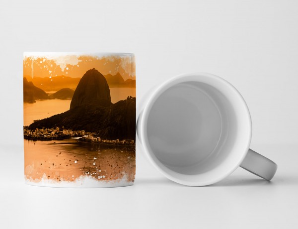 Paul Sinus Art Tasse Geschenk Landschaftsfotografie – Sugar Loaf und Botafogo Beach in Rio de Janeiro Brasilien