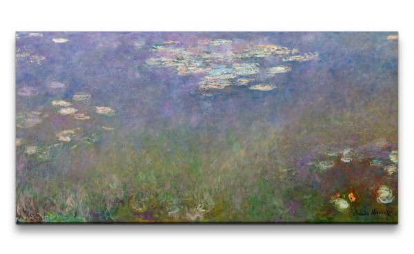 Paul Sinus Art Remaster 120x60cm Claude Monet Impressionismus weltberühmtes Wandbild Wasserlilien Wasserblumen Zeit