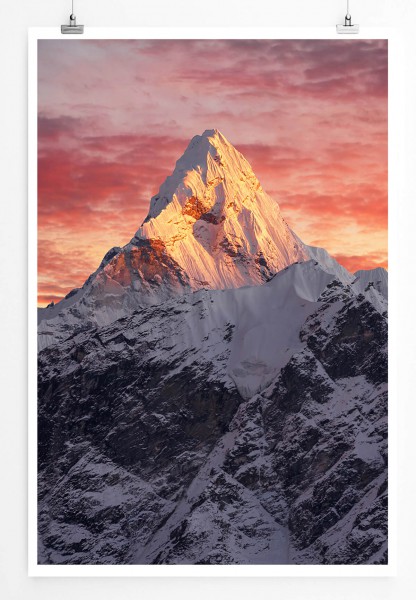 Paul Sinus Art Landschaftsfotografie 60x90cm Poster Ama Dablam Spitze bei Sonnenaufgang Nepal