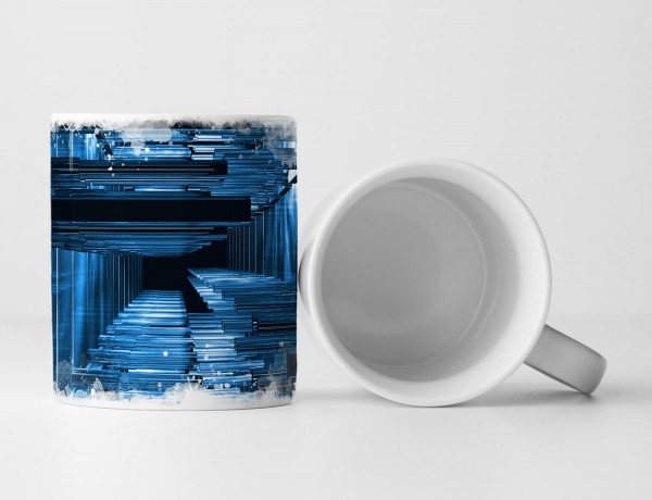 Paul Sinus Art Tasse Geschenk Architekturfotografie – Blaue Streben