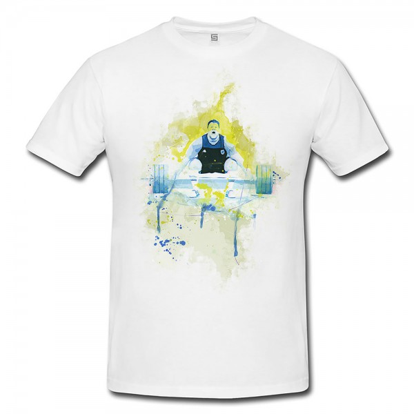 Paul Sinus Art Gewichtheben II Premium Herren und Damen T-Shirt Motiv aus Paul Sinus Aquarell