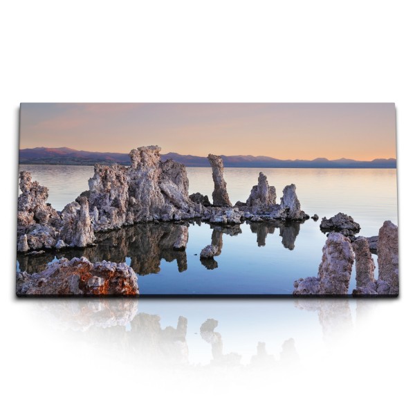 Paul Sinus Art Kunstdruck Bilder 120x60cm Mono Lake USA Kalifornien See Sonnenuntergang