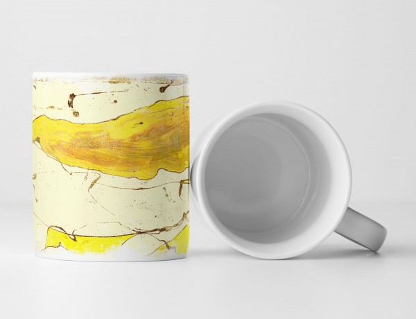 Paul Sinus Art Tasse Geschenk blass-goldrute farbiger Hintergrund; gelb, braun Abstraktionen