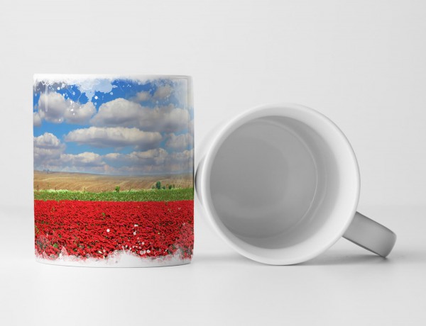 Paul Sinus Art Tasse Geschenk Landschaftsfotografie – Malerisches Mohnfeld