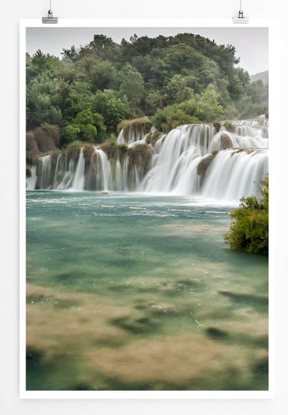 Paul Sinus Art Landschaftsfotografie 60x90cm Poster Wasserfälle am Krka Fluss Dalmatia Kroatien