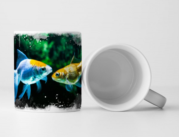 Paul Sinus Art Tasse Geschenk zwei Goldfische im Dunkeln