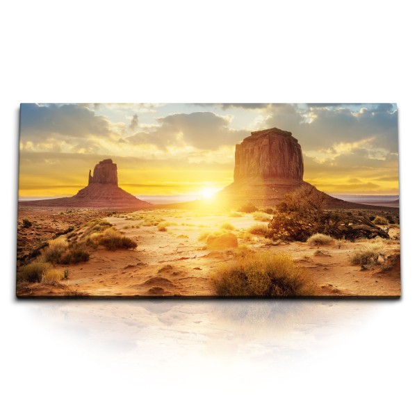 Paul Sinus Art Kunstdruck Bilder 120x60cm Sonnenuntergang bei den Sisters in Monument Valley USA