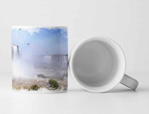 Paul Sinus Art Tasse Geschenk Landschaftsfotografie – Iguazu Wasserfall mit Kondoren Brasilien