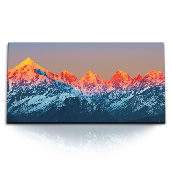 Paul Sinus Art Kunstdruck Bilder 120x60cm Himalaya Indien Berge Gebirge Sonnenuntergang Gipfel