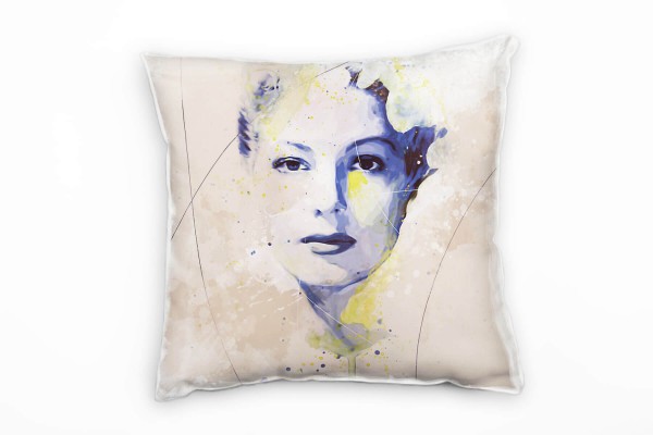 Paul Sinus Art Ava Gardner I Deko Kissen Bezug 40x40cm für Couch Sofa Lounge Zierkissen