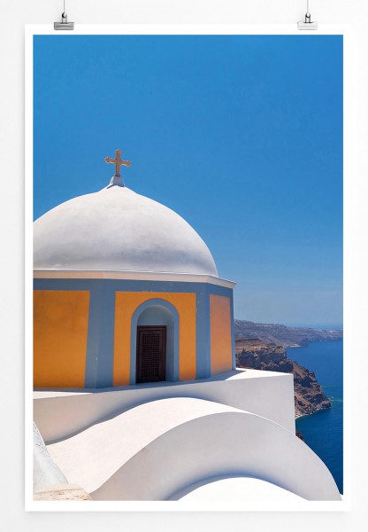 Paul Sinus Art 60x90cm Architekturfotografie Poster Fira Kirche in Santorini