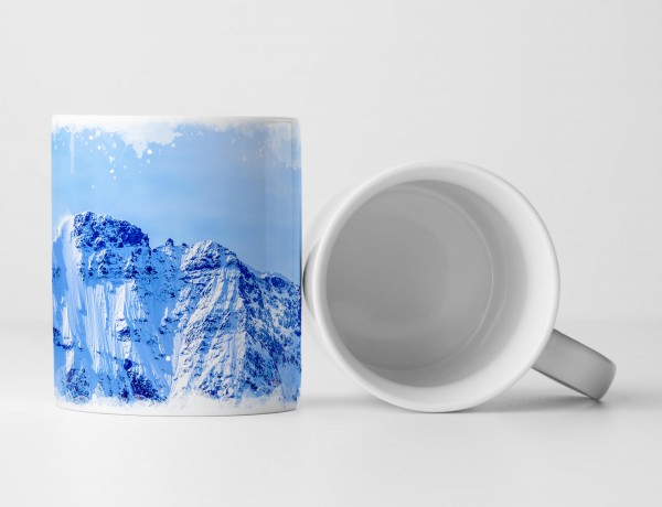 Paul Sinus Art Tasse Geschenk Schneebedeckte Alpen in der Schweiz