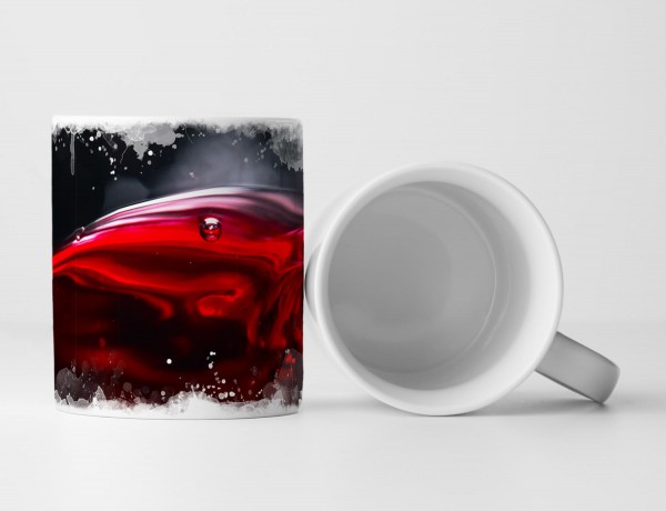 Paul Sinus Art Tasse Geschenk Rotwein vor schwarzem Hintergrund