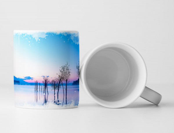 Paul Sinus Art Tasse Geschenk Naturfotografie – wunderschöne Landschaft mit See und Bergen