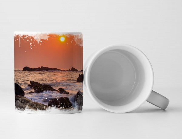 Paul Sinus Art Tasse Geschenk Stürmisches Meer bei Sonnenuntergang