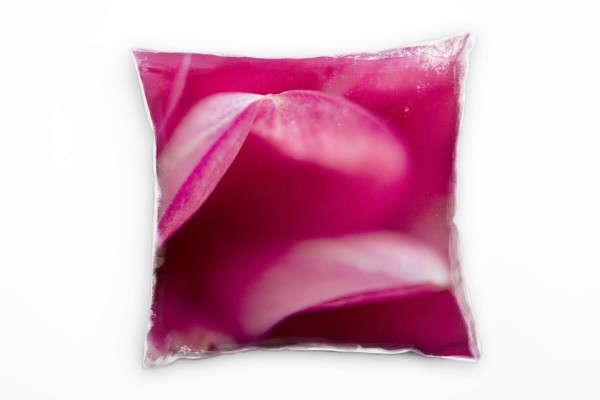 Paul Sinus Art Macro, Blumen, Blütenblätter, pink Deko Kissen 40x40cm für Couch Sofa Lounge Zierkissen