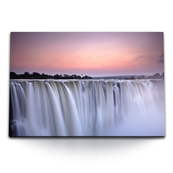 Paul Sinus Art 120x80cm Wandbild auf Leinwand Victoriafälle Wasserfälle Afrika Viktoria Wasserfall