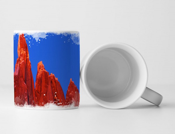 Paul Sinus Art Tasse Geschenk Landschaftsfotografie – Rote Felsen Verro Torre Argentinien