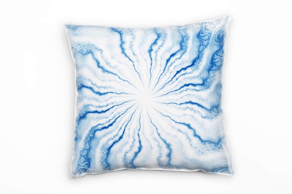 Paul Sinus Art Abstrakt, blau, weiß, wirbelndes Wasser, Wellen, Kreis, Deko Kissen 40x40cm für Couch Sofa Lounge Zi