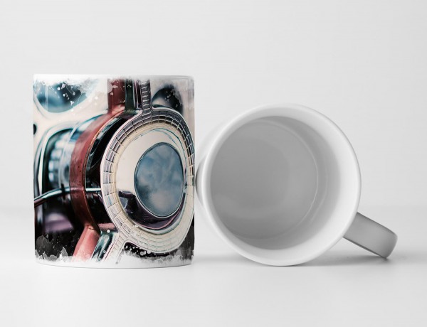 Paul Sinus Art Tasse Geschenk Künstlerische Fotografie – Mahagoni Lenkrad eines Oldtimers