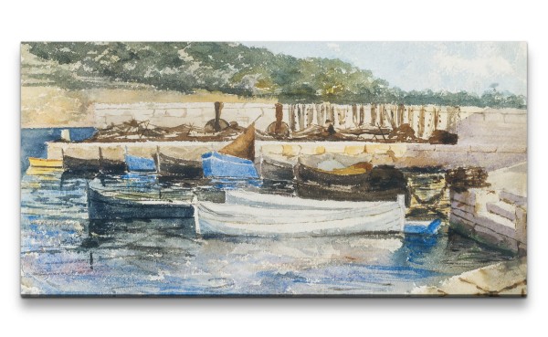 Paul Sinus Art Remaster 120x60cm John Singer weltberühmtes Gemälde zeitlose Kunst Boote Meer Sommer