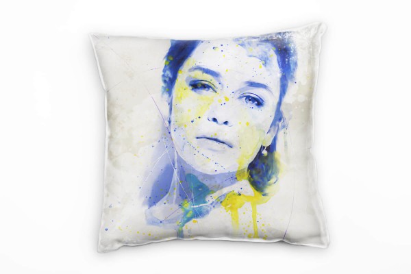 Paul Sinus Art Emilia Clarke III Deko Kissen Bezug 40x40cm für Couch Sofa Lounge Zierkissen