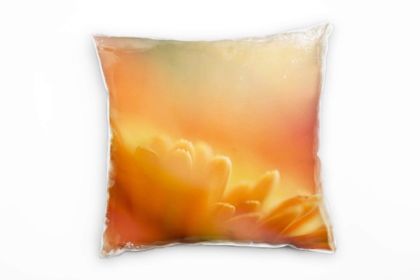 Paul Sinus Art Macro, Blumen, Blüte, orange Deko Kissen 40x40cm für Couch Sofa Lounge Zierkissen