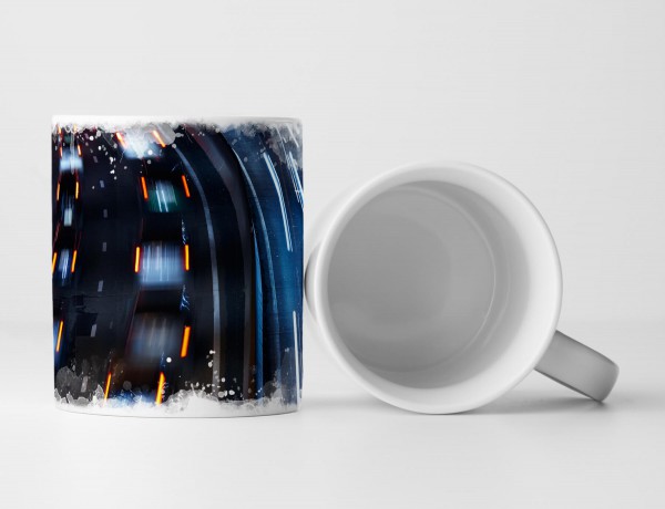 Paul Sinus Art Tasse Geschenk Urbane Fotografie – Stau bei Nacht