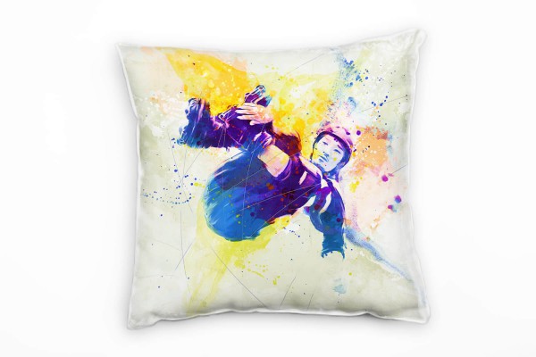 Paul Sinus Art Inliner Xgames Deko Kissen Bezug 40x40cm für Couch Sofa Lounge Zierkissen