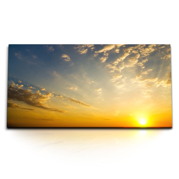 Paul Sinus Art Kunstdruck Bilder 120x60cm Himmel Sonne Sonnenuntergang Abendrot Wolken