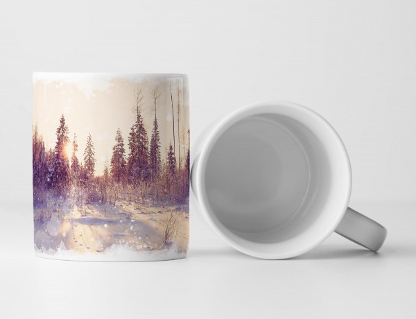 Paul Sinus Art Tasse Geschenk Es schneit – Naturfotografie Winterwald