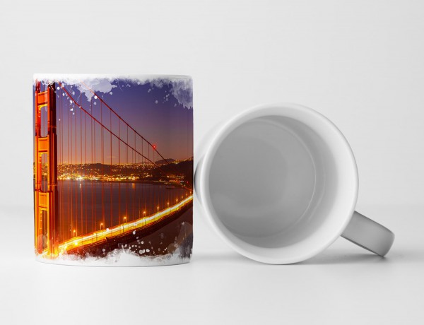 Paul Sinus Art Tasse Geschenk Urbane Fotografie - Golden Gate Bridge bei Nacht