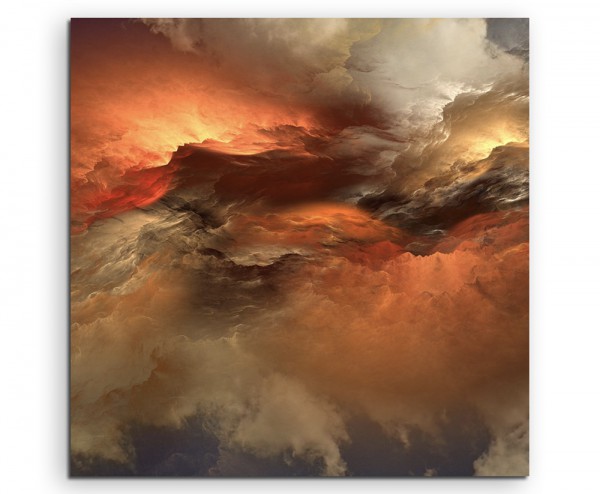 Paul Sinus Art Orange grauer Wolkenhimmel auf Leinwand