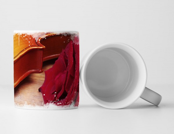 Paul Sinus Art Tasse Geschenk Künstlerische Fotografie – Geige mit Rose