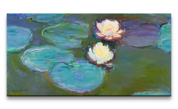 Paul Sinus Art Remaster 120x60cm Claude Monet Impressionismus weltberühmtes Wandbild Wasserlilien Wasserblumen Zeit