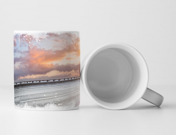 Paul Sinus Art Tasse Geschenk Landschaftsfotografie – Autobahn bei Sonnenschein