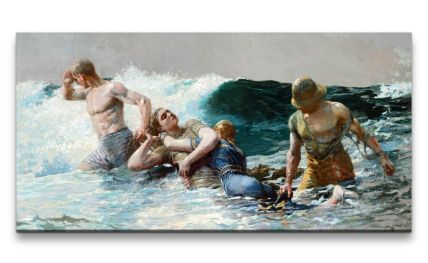 Paul Sinus Art Remaster 120x60cm Winslow Homer weltberühmtes Wandbild Undertow Stürmische See zeitlose Kunst