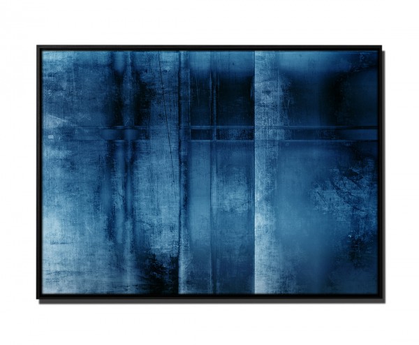 Paul Sinus Art 105x75cm Leinwandbild Petrol Abstrakt mit Streifen