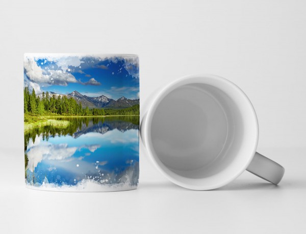 Paul Sinus Art Tasse Geschenk Landschaftsfotografie – Altai Gebirge am See