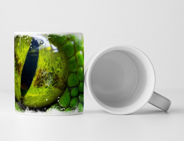 Paul Sinus Art Tasse Geschenk Tierfotografie – Detailaufnahme eines Auges der grünen Pythonschlange