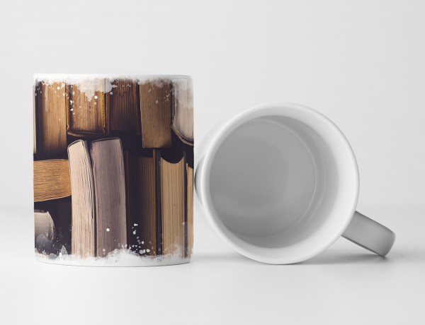 Paul Sinus Art Tasse Geschenk Künstlerische Fotografie – Alte Bücherstapel