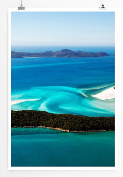 Paul Sinus Art 90x60cm Poster Whitehaven Strand auf den Whitsunday Islands