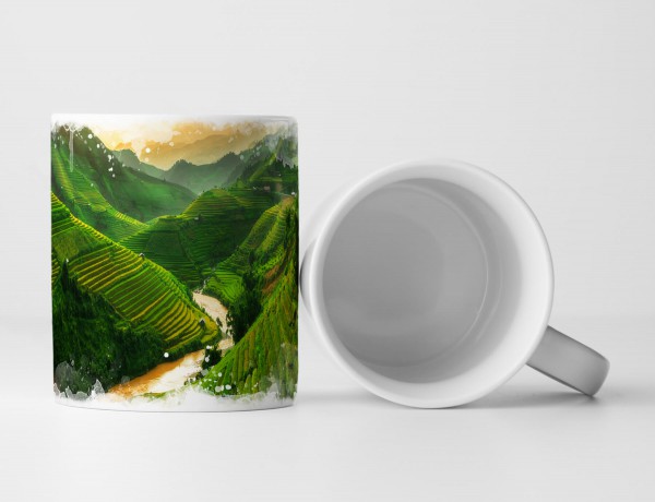 Paul Sinus Art Tasse Geschenk Naturfotografie – Landschaft in Vietnam Reisterrassen