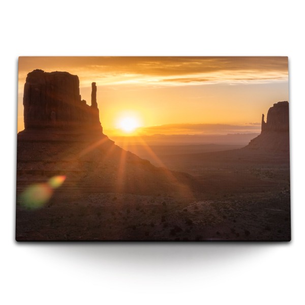 Paul Sinus Art 120x80cm Wandbild auf Leinwand Grand Canyon Arizona USA Sonnenuntergang Abendrot