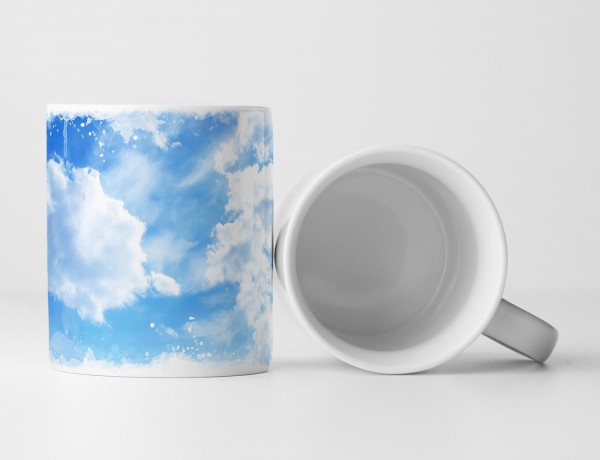 Paul Sinus Art Tasse Geschenk Landschaftsfotografie – Himmel mit kleinen Wolken und Sonnenschein