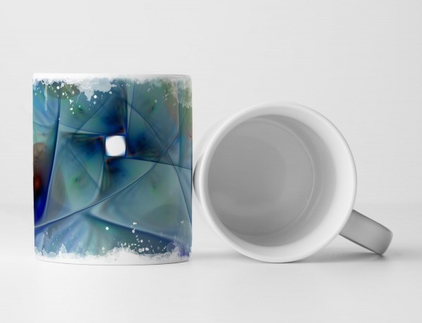 Paul Sinus Art Tasse Geschenk Digitale Grafik – Abstrakte Pfauenauge Komposition