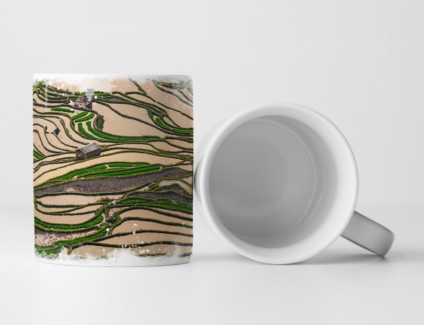 Paul Sinus Art Tasse Geschenk Landschaftsfotografie – Reisterrassen von Yuanyang Hani