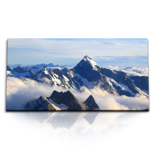 Paul Sinus Art Kunstdruck Bilder 120x60cm Berge Schneegipfel Neuseeland Gebirge Natur