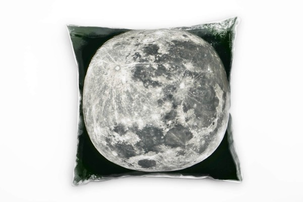 Paul Sinus Art Illustration, Mond, grau, schwarzer Hintergrund Deko Kissen 40x40cm für Couch Sofa Lounge Zierkissen